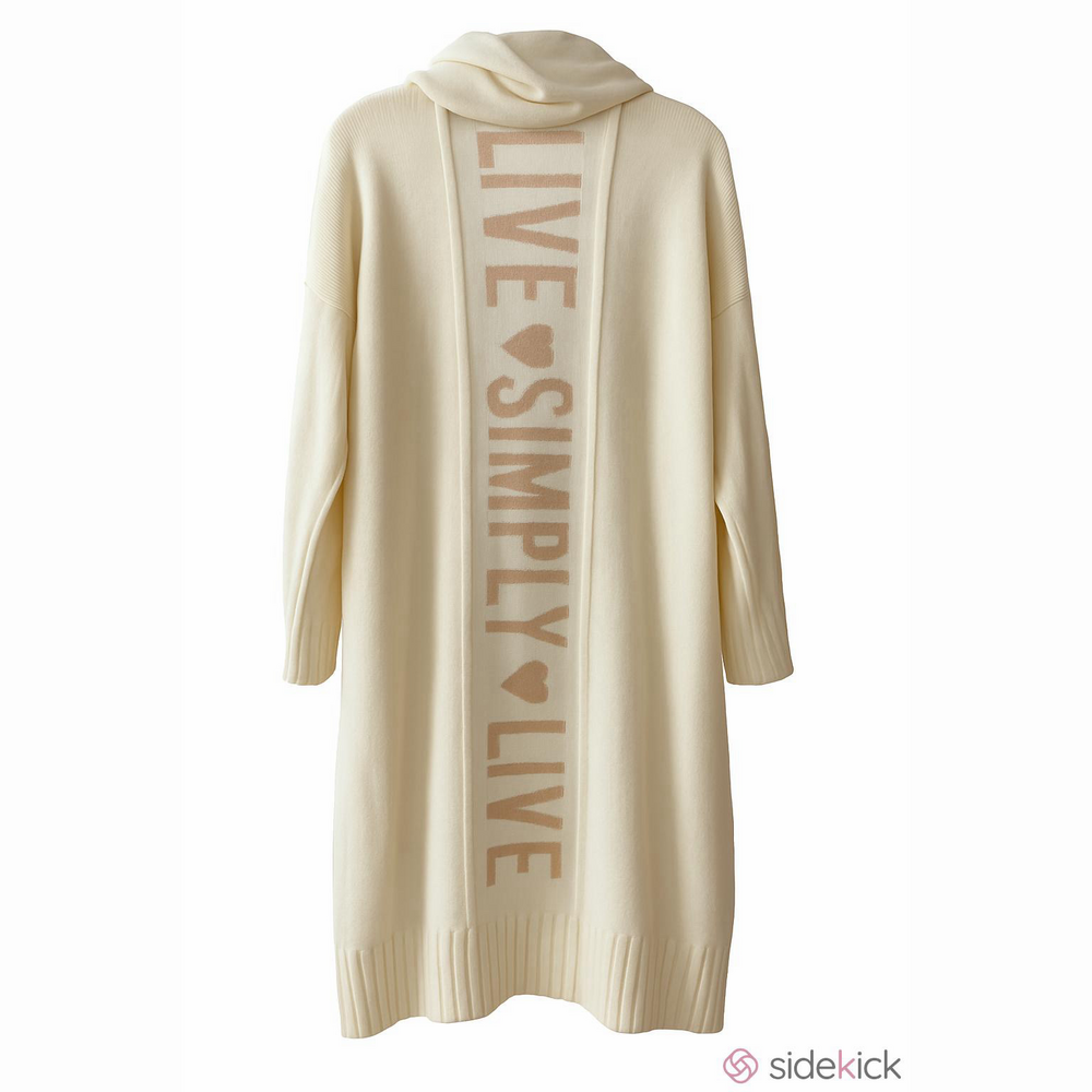 Live Simply ivory hooded coat sweater. XL front pockets.